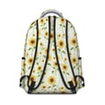 thumbnail image 3 of Sunflower and Leaf White Pattern Backpack for School, Cute School Bag with Adjustable Shoulder Straps and Padded Back, 15.3"x11"x7.1", 3 of 5