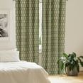 thumbnail image 2 of Ambesonne Kente Pattern Curtains, Retro Striped, Pair of 28"x84", Sea Green Mustard, 2 of 5