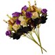 thumbnail image 5 of Ramo de rosas de cristal artificial Ceremonia de banquete de boda Decoración floral de tela de seda rosa falsa, Morado oscuro Inevent HA6935-06B, 5 of 6