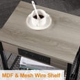 thumbnail image 5 of 3 Tier End Table with Charging Station Rectangular Nightstand Bedside Table Grey, 5 of 7