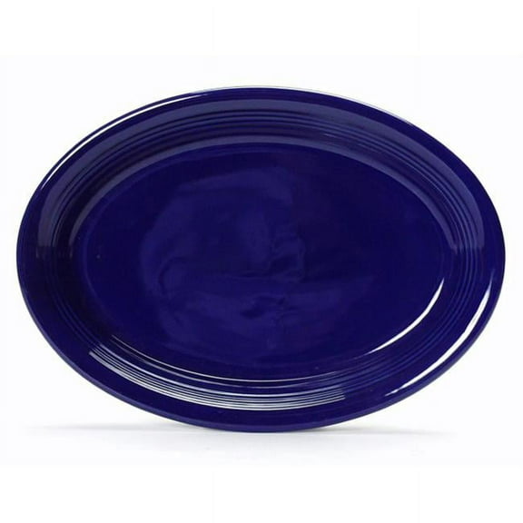Tuxton China CCH-0962 Concentrix 9.75 in. x 7 in. Oval Platter Coupe - Cobalt  - 2 Dozen