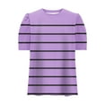 thumbnail image 6 of JTZGDY Womens Summer Tops Casual Puff Short Sleeve Striped/Polka Dot Print Crewneck Tunic Blouse Trendy Oversized Graphic T-Shirts Fashion 2025 Clothes Purple#01 XXL, 6 of 6