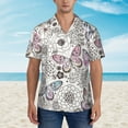 thumbnail image 4 of Disketp Hawaiian Shirts For Men,Vintage Butterflies Print Mens Casual Short Sleeve Button Down Shirts Beach Shirt, 4 of 8