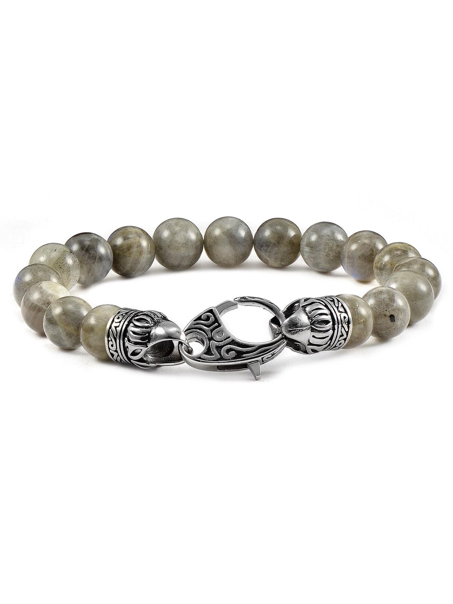 Coastal Jewelry Men S Blue Plated Stainless Steel Skull And Onyx Stone Beaded Adjustable Bracelet 10mm Walmart Com