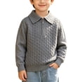 thumbnail image 2 of Atogsazn Toddler Baby Boys Knitted Sweater Kids Casual Quarter Zip Long Sleeve Sweatshirt Fall Tops Clothes Gray 2-3 Years Fashion, 2 of 9
