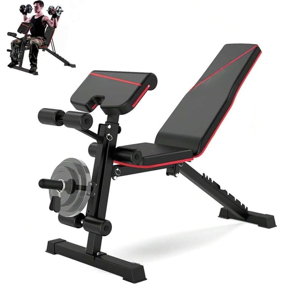 Adjustable Weight Bench,Bench Press For Full Body Workout, Workout Bench For Home Gym With Barbell Rack, Strength Training Stable Incline Decline Bench With Leg Developer