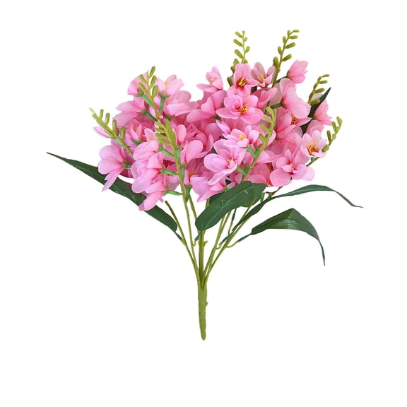 COM1950s Faux Flowers Freesia Fake Flowers Bouquet, Lifelike Cloth Artificial Flowers No Watering Needed for Home Wedding Centerpieces Decor