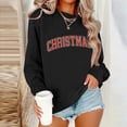 thumbnail image 4 of Lovskoo Christmas Vibes Sweatshirt Women Merry Christmas Shirt Xmas Long Sleeve Shirt Winter Holiday Sweatshirts Black, 4 of 5