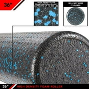 JFIT High Density Foam Roller, Speckled Blue, 36-Inch