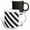 Multicolor, variant on 3drose, Black and White Diagonal Stripes Pattern - Stripy Striped Stripey Monochrome - Bold Simple Modern, 11oz Two-tone Black Mug