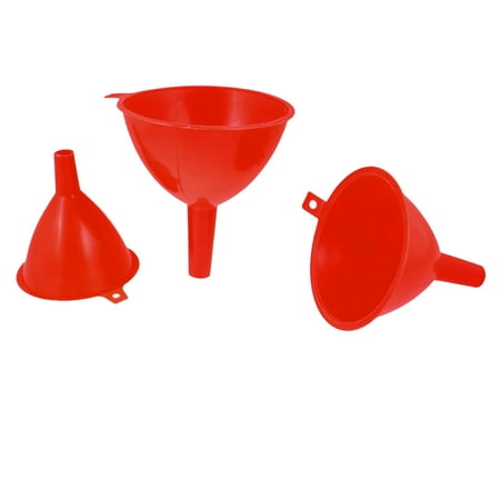 Crystal Wine Funnel - Unique Bargains 3 Pcs Red Plastic Liquids Filter Funnels for Refilling Water Bottle Wine