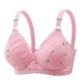 thumbnail image 4 of YDFCWXW Bras for Women No Underwire, Comfort Wireless Support Bra, Push Up Bra Ladies Seamless Breathable Underwear (Pink, 36), 4 of 4