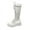 White, variant on Lovskoo 2024 Women's Mid Calf Boots Closed Toe Lace-Up Thick-Soled Thick-Heeled Tall Knight Boots White