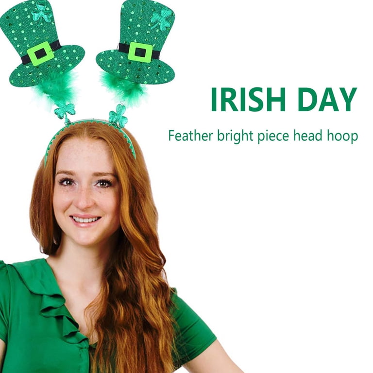 Green Shamrock Headband Women\'s St. Patrick\'s Day Festive Hair Accessory Amazon.com: GORTIN Light up St Patrick main image 4