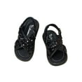 thumbnail image 5 of ZACPNCV Girl's Sandals Dressy Leather Braided Rhinestone Glitter Summer Beach Ankle Strap Flat Sandals Black 8-9 Years, 5 of 9