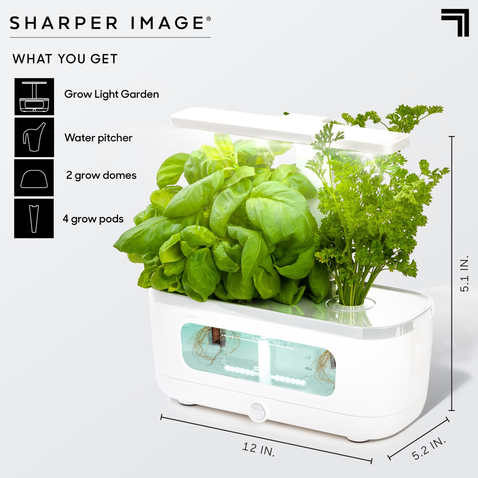 Sharper Image® LED Glow Grow Indoor Water Herb Garden Kit, No Soil Needed