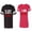 Men Black / Women Red, variant on IF Lost Return To Babe I am BabeUnisex Couple Matching Cotton Jersey style T-Shirt Contrasting stripes on sleeves (Men Black / Women Black) (Men S / Women S)