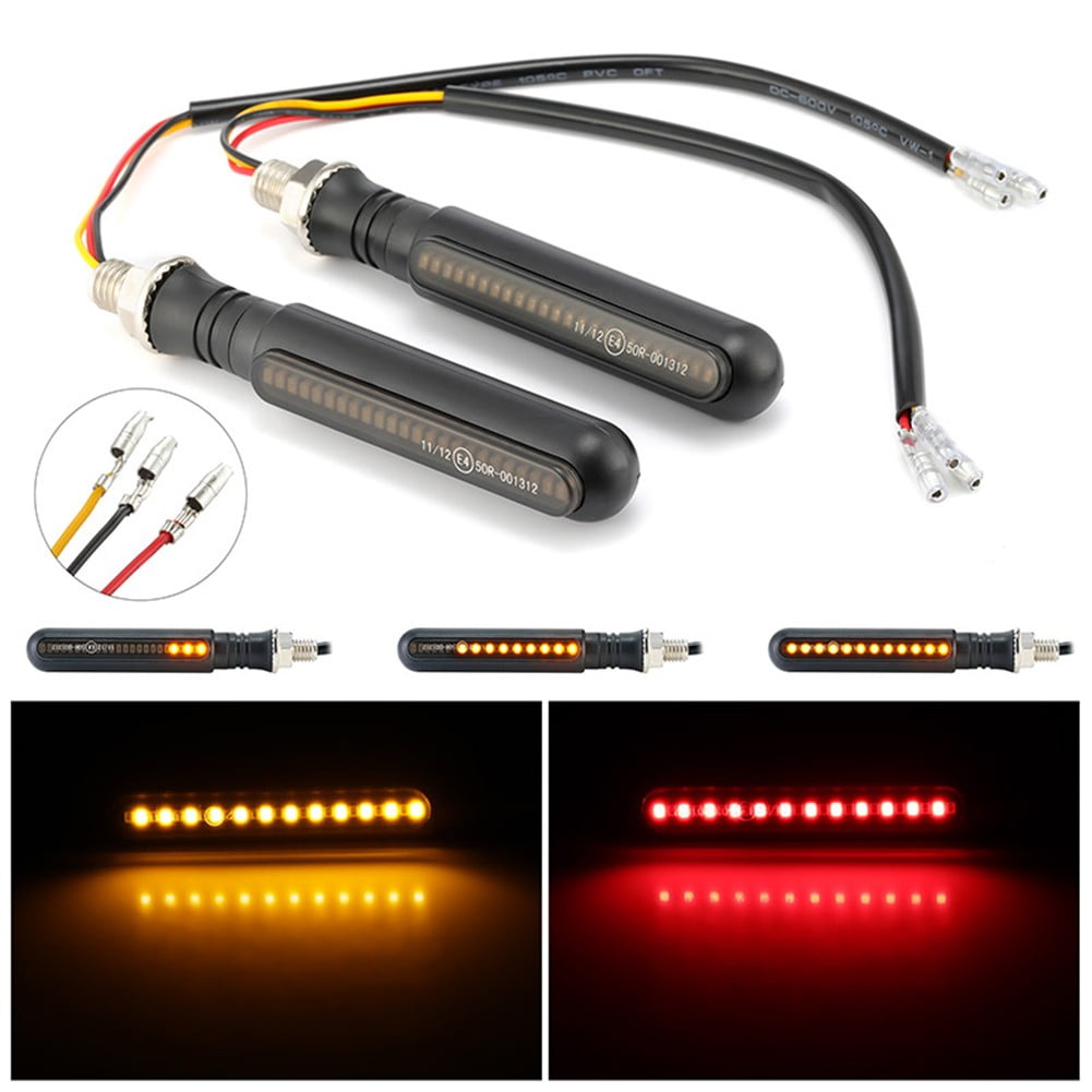 2PCS Motorcycle Turn Signals LED Flashing Lights Stop Signals Tail Flasher