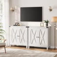 thumbnail image 2 of Ensemble d'Armoires de Rangement Style Ferme pour Entrée – Buffet Bahut 2 Pcs avec Tablettes Ajustables et 2 Portes – Console Polyvalente pour l'Organisation du Salon, de la Salle à Manger, de la Cuisine Ou du Couloir, Chêne Blanc, 2 of 8