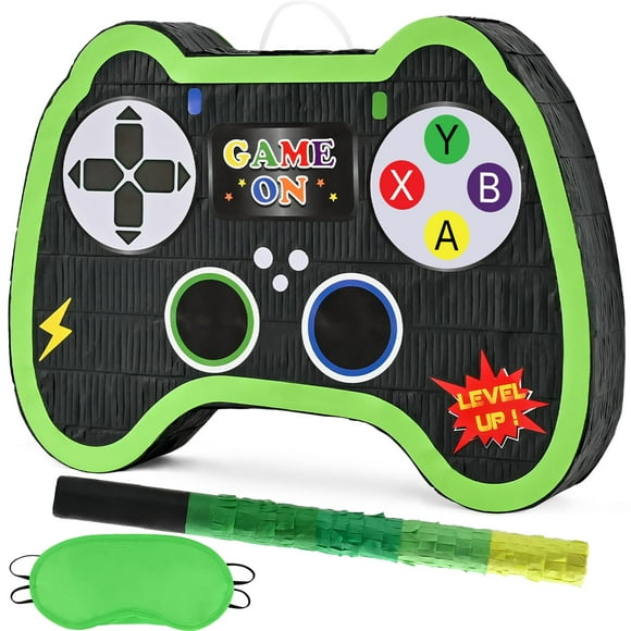 WERNNSAI Video Game Pinata - Gaming Birthday Party Decorations for Boys Kids Pinata Bundle with Blindfold And Bat Kids Birthday Party Games Baby Shower School Activities