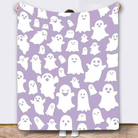 

YHPOIJ Halloween Clearance Blanket Halloween Pumpkin GhostSkull Bat BlackCat Printed Flannel Cover Blanket（130*100 Cm/51*39 In）