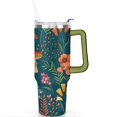 thumbnail image 2 of 40oz Colorful Botanical Mushroom Stainless Steel Flip Straw Tumbler Spill Proof Travel Cup Double Wall Vacuum Insulated Coffee Mug with Top Handle, 2 of 6