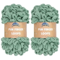 JubileeYarn Fun Finger Loops Yarn - Jumbo Polyester - 100g/Skein - Hunter - 2 Skeins
