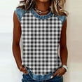 thumbnail image 2 of Trgacdwlo Plaid Womens Tank Tops Crew Neck Raglan Women's Sleeveless Shirts Color Block Summer Beach Vintage Women's Tunics, 2 of 6
