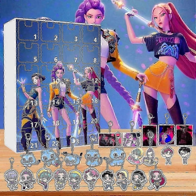 K-pop Demon Hunters Acrylic Advent Calendar Set 24 Days Surprise Christmas Eve Gift Box Christmas Advent Calendar for Fans & Kids A7