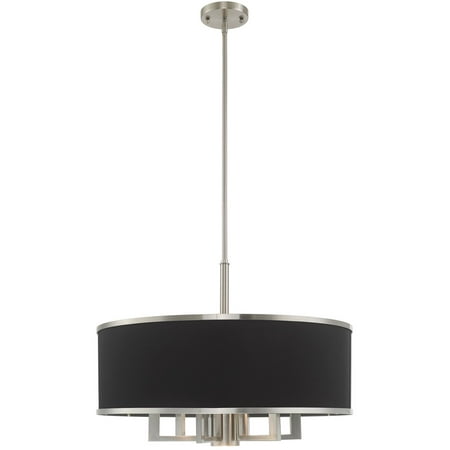 

Chandeliers 6 Light Fixtures With Brushed Nickel Finish Steel Material Candelabra 20 360 Watts