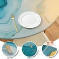 thumbnail image 4 of Blue Gold Marble Pattern Round Fitted Tablecloth with Elastic Edge,Dining Table Cover Waterproof,Outdoor Round Tablecloth for Camping,Dining,Indoor and Outdoor, 4 of 7
