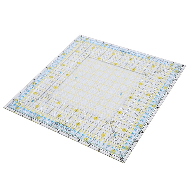 Qukaim Regla cuadrada acrílica para medir suministros de bordado de costura, 2 piezas, paño de bricolaje, cortador de rodillos, 45 mm, cuchillo de rueda,