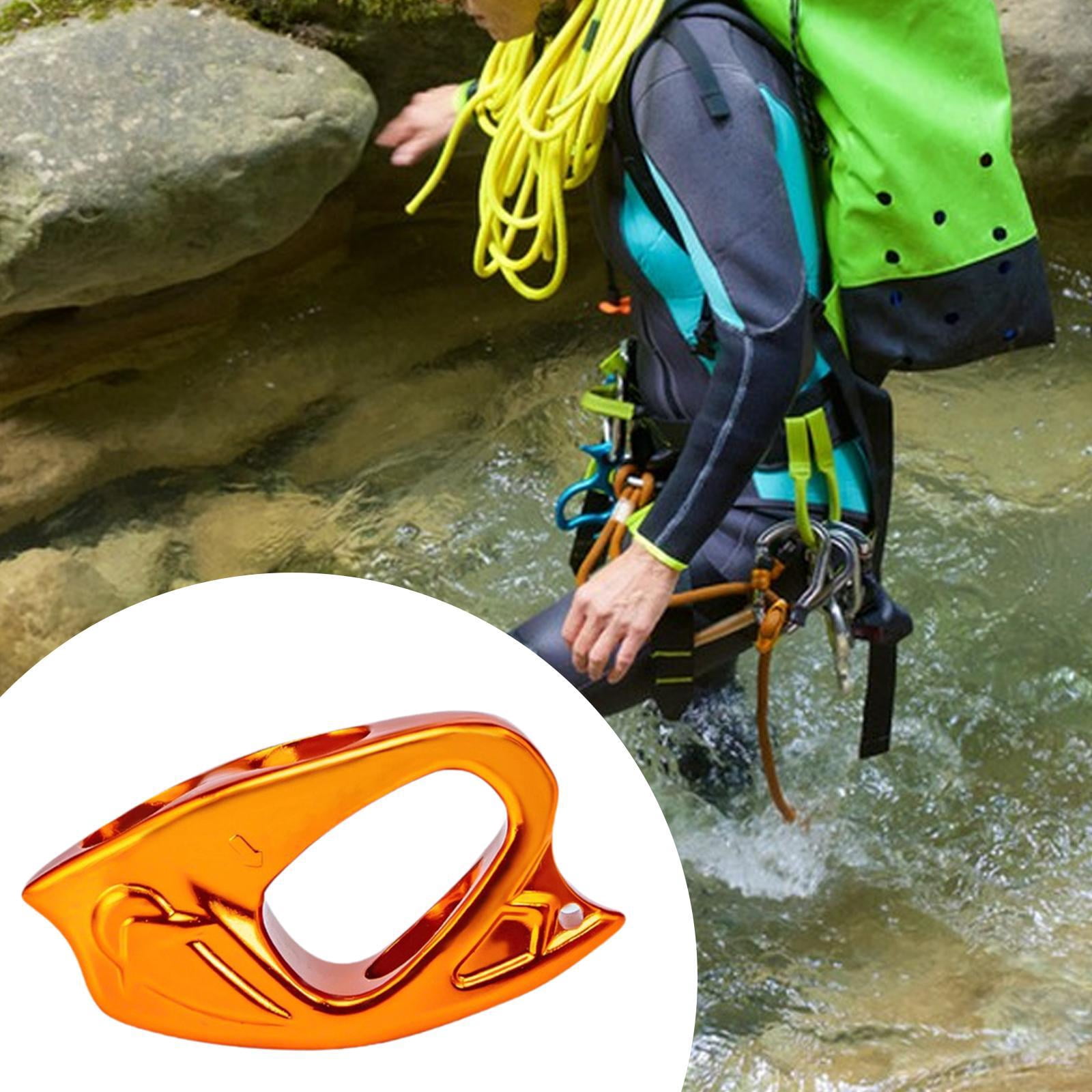 simhoa Rope Ascender Clamp Adjustable Self Locking Grip Lightweight Aluminum Rope Clamp Riser Clip for Rock Climbing Rappelling Arborist Gear Suitable for Outdoor Protection Training Gold