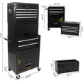 thumbnail image 2 of 6-Drawer Tool Chest, 3-in-1 Rolling Tool Box with Detachable Top Toolbox & Key Lock,Tool Cabinet with Protective Liner & Universal Lockable Wheels,Metal Storage Cart for Garage,Workshop (Black), 2 of 18