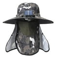 thumbnail image 2 of Gat de ventilador solar al aire libre Tapa de pesca de pesca transpirable y cómodo cómodo, sombrero de pescado de borde ancho para viajar deportes al Negro y verde, 2 of 9