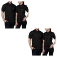thumbnail image 3 of Matsuzay Uniforme de Chef de algodón, camisas de manga corta para hombres, botones de delantal, suministros ajustables para el hogar, bandas Negro L 2piezas, 3 of 6