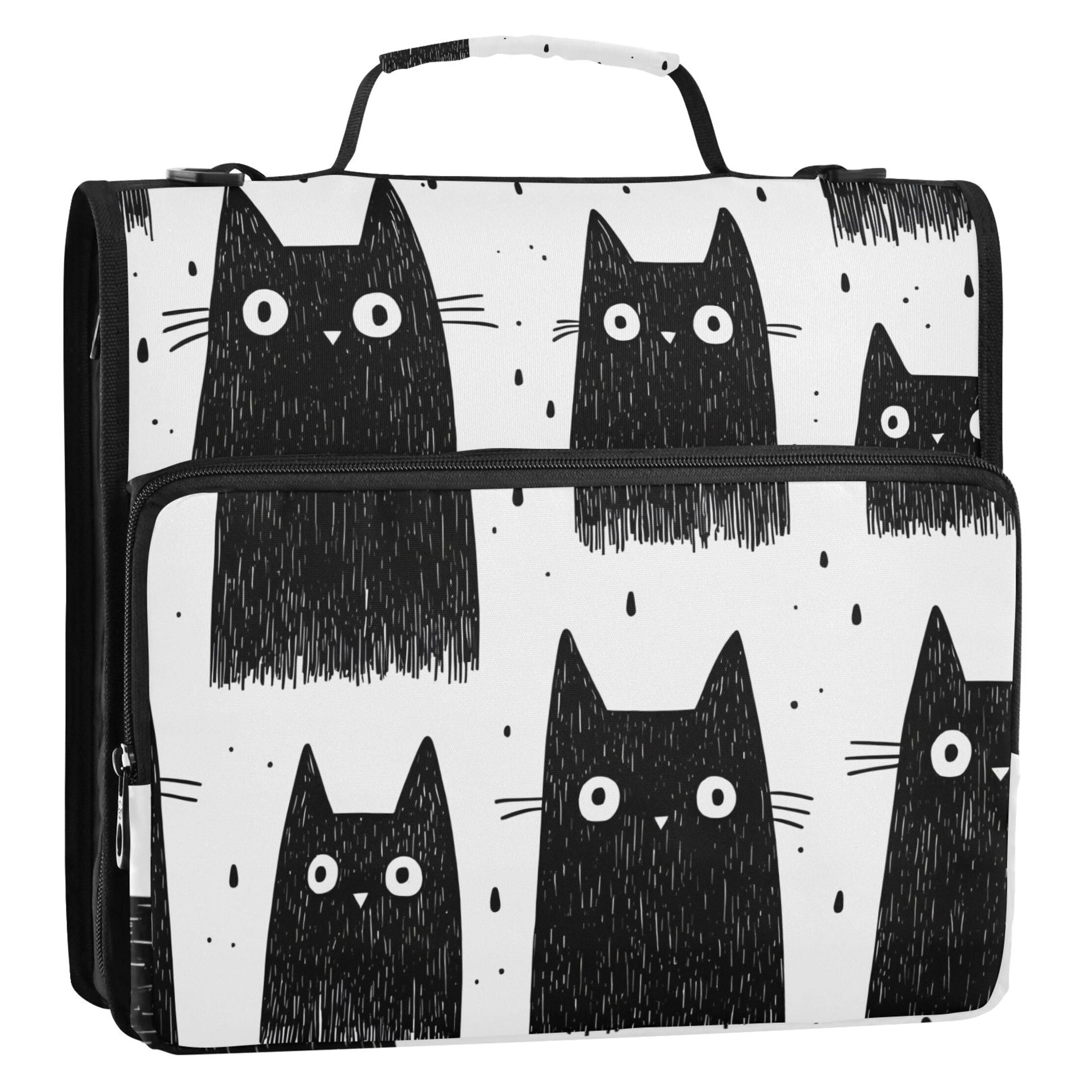 ALAZA Zipper Binder Cat 3 Ring Trapper Keeper File Folder Organizer Bag