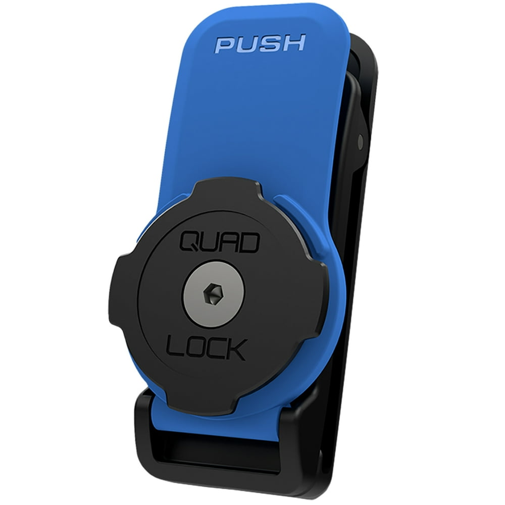 Quad Lock Universal Fit Cell Phone Utility/Belt Clip Black/Blue