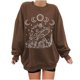 thumbnail image 2 of Puntoco Mujeres Casual Manga Completa Cuello Redondo tops Camisas Sueltas Blusa Estampado de Sol y Luna Sudadera Gráfica Puntoco Puntoco-5362, 2 of 5