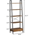 thumbnail image 5 of CubiCubi 5-Tier Ladder Shelf with Drawer, Storage Rack Shelves with Hooks, Grey Brown, 5 of 6
