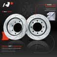 thumbnail image 5 of A-Premium 12.83 inch(326 mm) Rear Drilled and Slotted Disc Brake Rotors + Ceramic Pads Kit Compatible with Select Ford Models - Excursion 00-05, For F-250 Super Duty 99-04, For F-350 Super Duty 99-04, 5 of 8