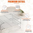 thumbnail image 5 of Vesteel 2-Tier Stainless Steel Cooling Racks, Stackable Baking Cooking Racks for Bread Cookie Cakes, Wire Racks with Folding Legs, Oven & Dishwasher Safe, 16.5’’ x 11.4’’, 5 of 8