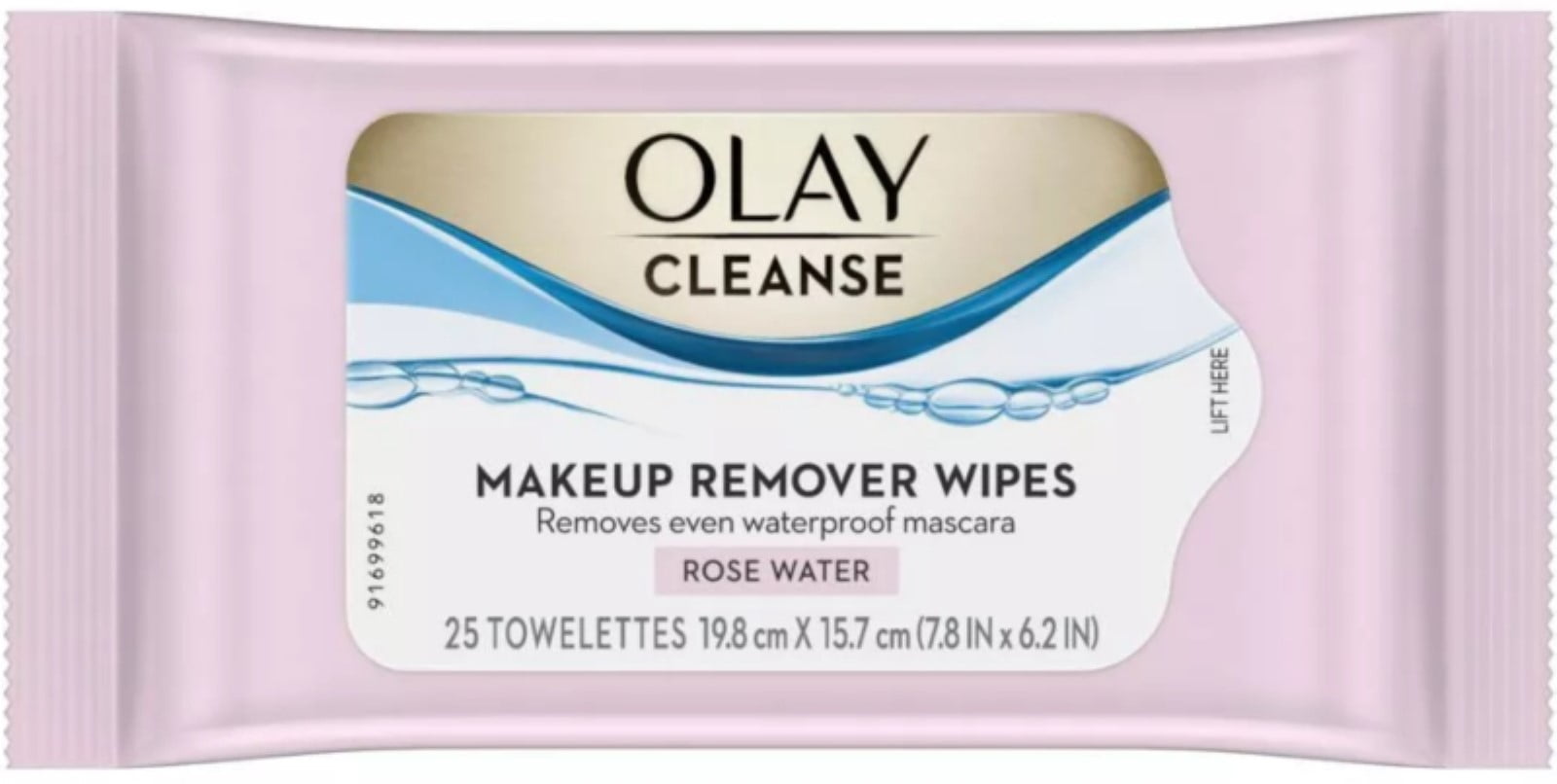 OLAY Cleanse Makeup Remover Wipes, Rose Water 25 ea (Pack of 2 