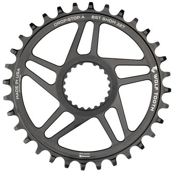 Wolf Tooth Direct Mount Chainring - 34t Shimano DM For Boost Cranks 3mm Offset Drop-Stop ST Requires 12-Speed HG Chain BLK