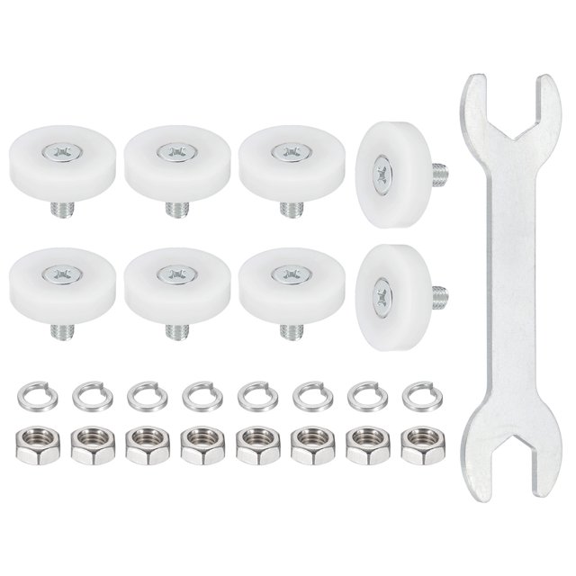 Uxcell Drawer Rollers Wheel Cabinet Positioning Sliding with Screw Washer Wrench for DIY Replacement Parts 1.02"