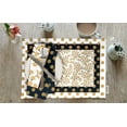 thumbnail image 2 of Vargottam Placemats- Placemat For Dining Table, Set Of 4- Printed & Reversible CottonNapkin-IndoorPlacematsFor Home & Kitchen Dining Table- Asian Block (Yellow & Blue), 2 of 5