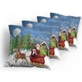 thumbnail image 5 of Ambesonne Christmas Throw Pillow Cover 4 Pack, Snowdrift Reindeers, 24", Multicolor, 5 of 7