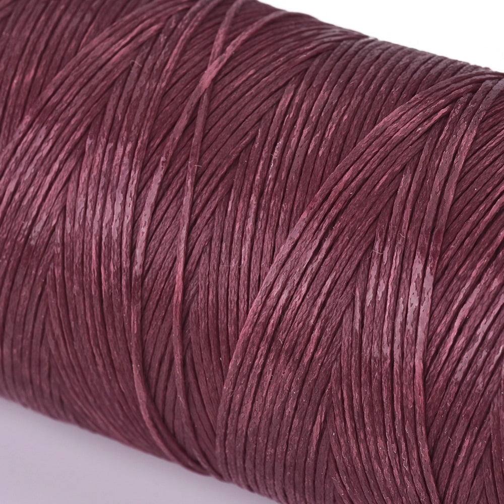Waxed Polyester Cord Micro Macrame Cord Waxed Sewing Thread Flat Medium Violet Red 0.8mm about 284.33 yards(260m)/roll