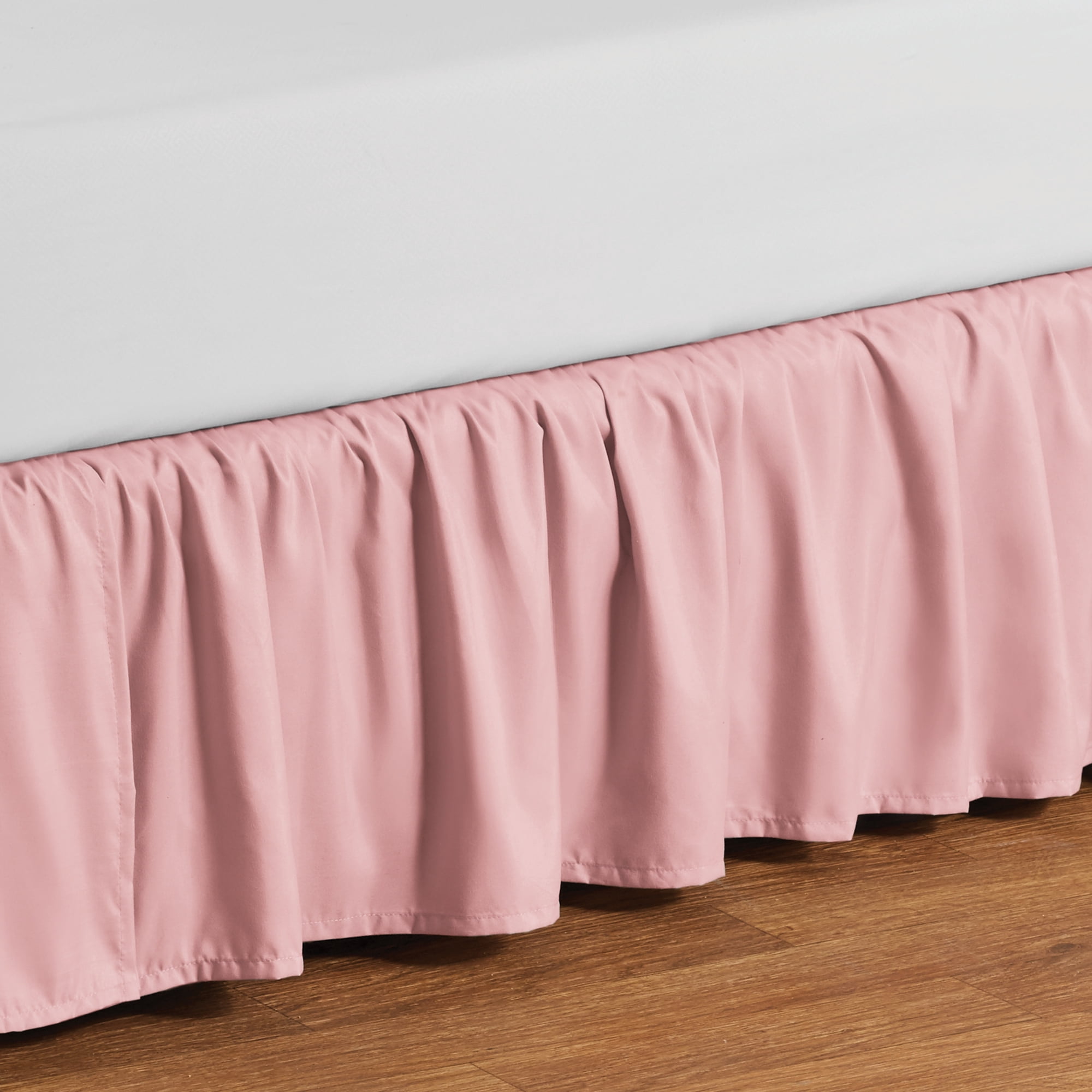Your Zone Ruffled Microfiber Bed Skirt, Pink, Full/Queen