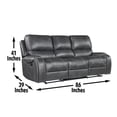 thumbnail image 2 of Steve Silver Keily Gray Faux Leather Manual Reclining 3-Piece Motion Set, 2 of 12
